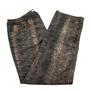 Jones New York Brown Snake/Lizard Skin Print Jeans Lexington Straight Size 18W